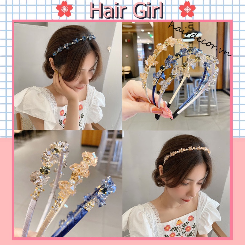 Cài tóc đính đá lấp lánh phong cách Hàn Quốc thanh lịch cho nữ