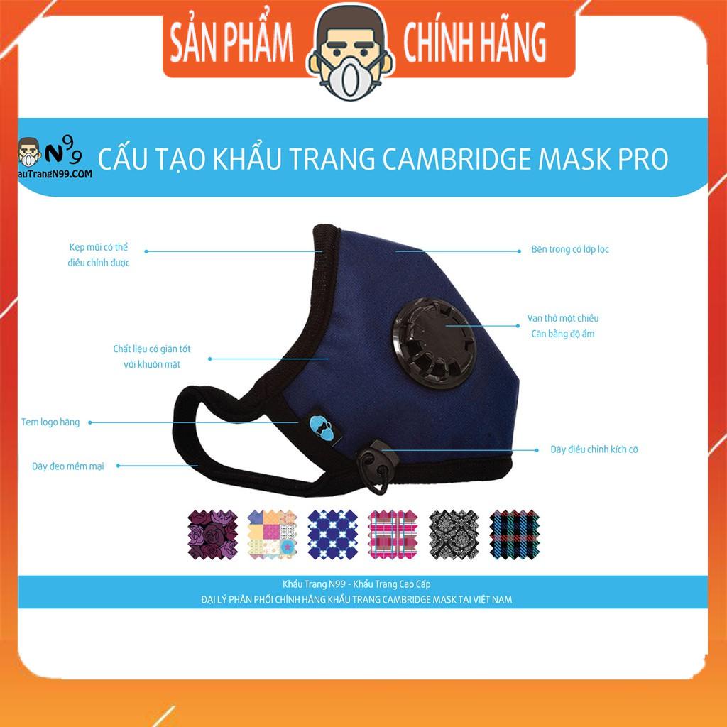 Khẩu trang Cambridge Mask PRO N99 Cao cấp Chống bụi siêu mịn PM2.5 Ô nhiễm không khí Đẹp Thời trang