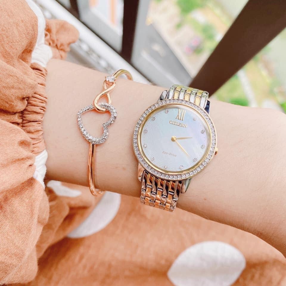 Đồng Hồ Nữ Citizen EX1483-50DXG Eco-Drive B023 Mặt khảm trai dây