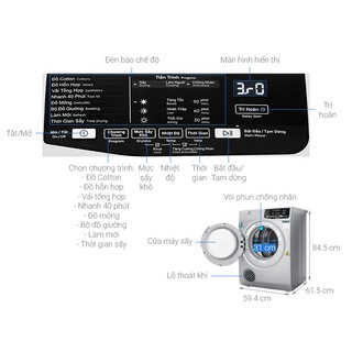 Máy sấy Electrolux 8 kg EDS805KQSA (Miễn phí giao tại HCM-ngoài tỉnh liên hệ shop)