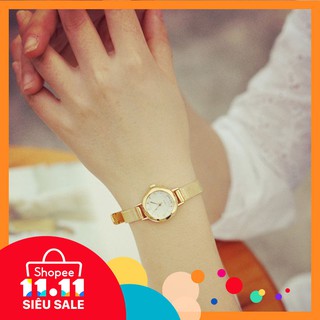 Đồng hồ vàng nữ mặt tròn nhỏ thanh lịch