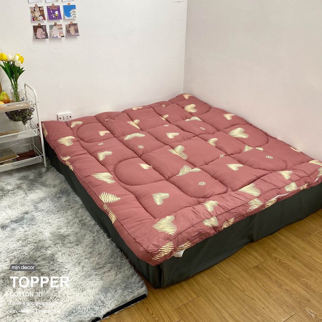 Tấm Topper ⚡FREESHIP⚡ Topper Hướng Dương Nệm Cao Cấp - Thiết Kế Mịn Decor