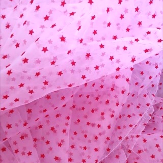 V224🌟 VẢI VOAN KÍNH HOẠ TIẾT NGÔI SAO MAY ĐỒ CHO TRẺ EM, DOLL, OBITSU, DIY, DECOR, HANDMADE, QUILTING, SCRUNCHIES