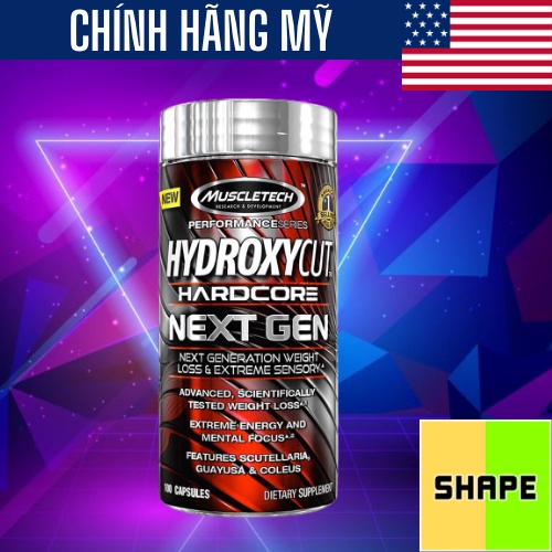 Hydroxycut | Muscletech Hydroxycut Hardcore Nextgen [100 - 180 Viên] - Giảm Cân Đốt Mỡ Siết Cơ - Chính Hãng