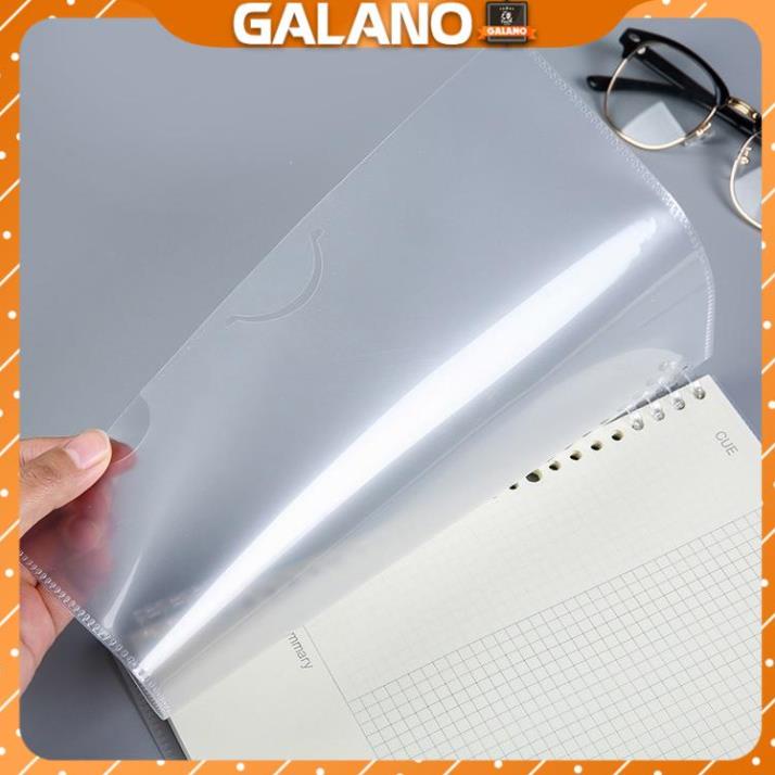 Bìa sổ còng binder GALANO bìa còng 20 lỗ A5 kiêm túi đựng trong suốt SN-001382