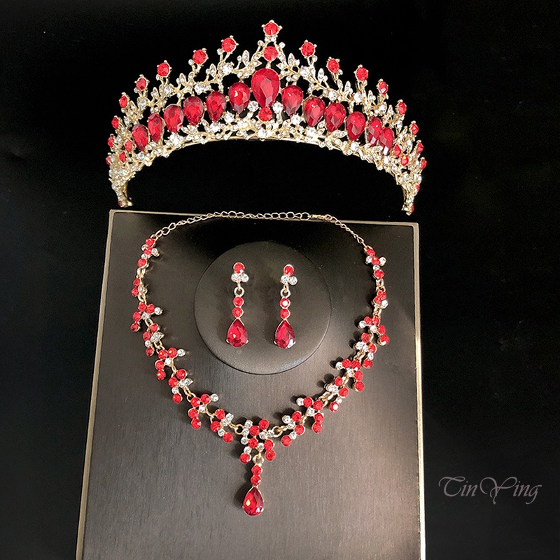 GETNOIVAS Vương Miện Cô Dâu Đính Pha Lê Sang Trọng