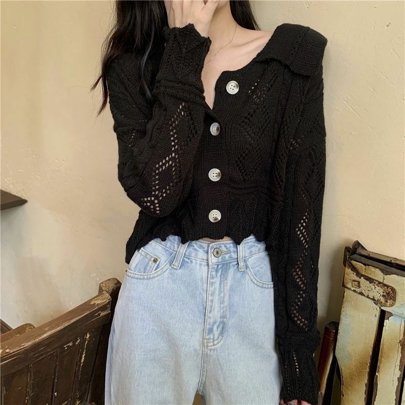 Áo Khoác Cardigan Thun Len Tay Dài Rằn Ri Ulzzang Thời Trang