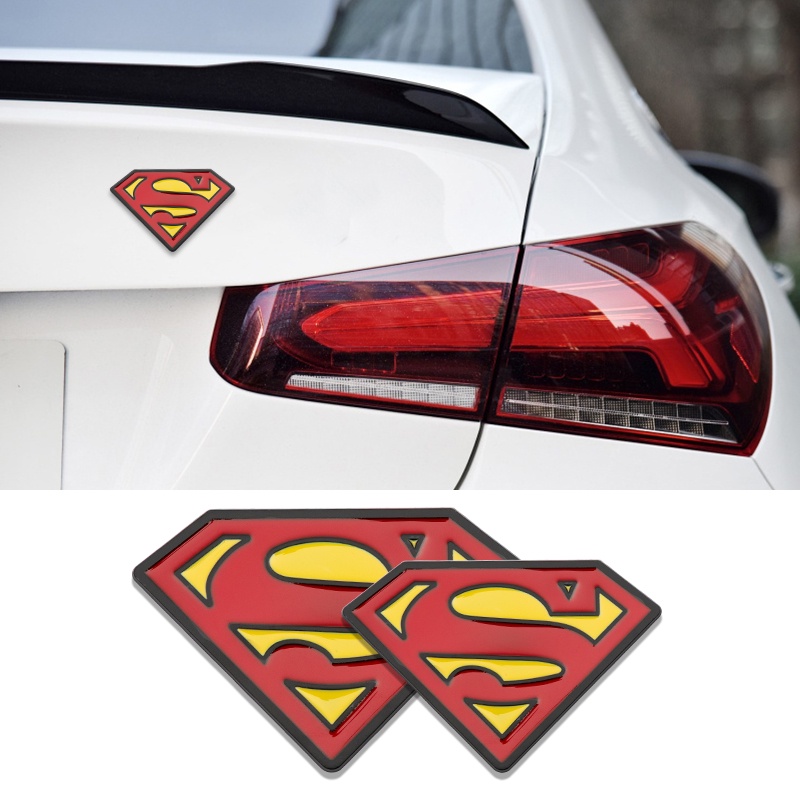 Miếng Dán Logo Superman 3D Bằng Kim Loại Độc Đáo Trang Trí Đuôi Xe Hơi