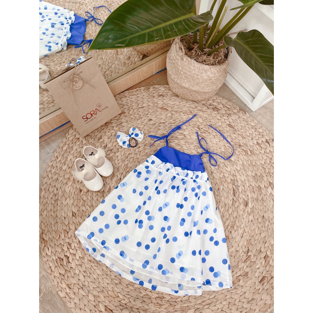 Đầm 2 Dây Đan Chéo Họa Tiết Nhiều Màu Sắc Cho Bé Gái 9kg-46kg SoraChan - M103,M104,M105