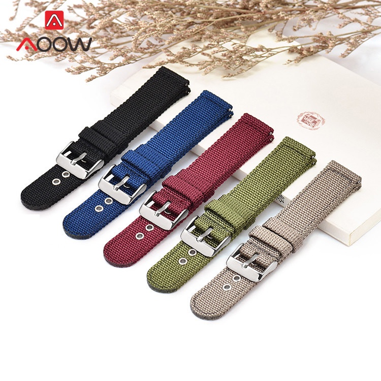 Dây Đeo Nylon 18mm 20mm 22mm 24mm Cho Đồng Hồ Samsung Galaxy Watch Active2 Amazfit GTR Huawei GT 2