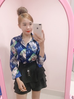 Áo phi lụa hoạ tiết 130k
