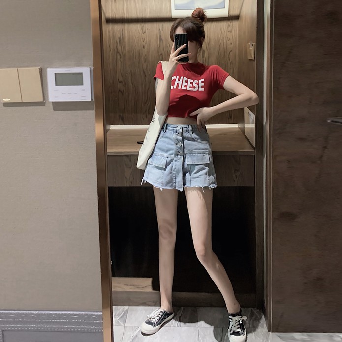 Ulzzang ( 얼짱) - QUẦN SHORT JEANS NỮ GIẢ VÁY