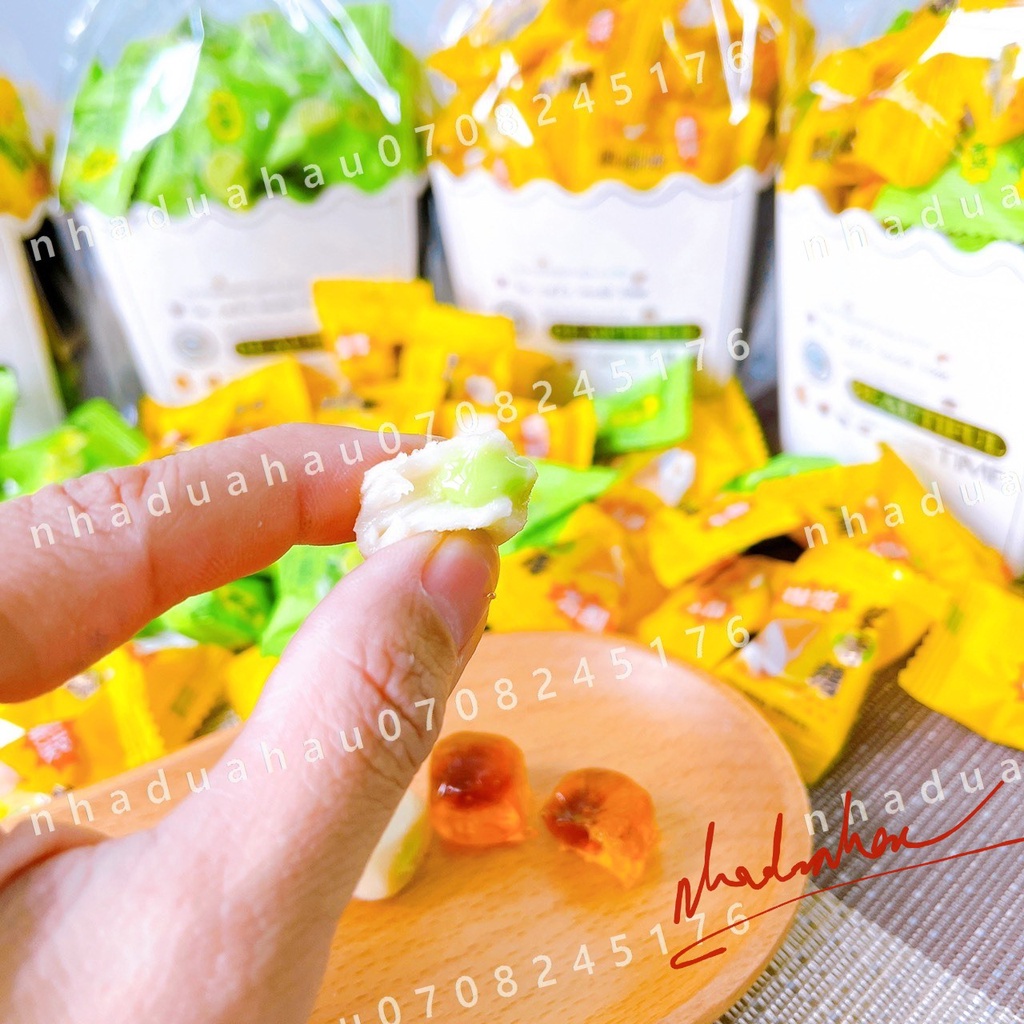 HOT - Túi kẹo dẻo có nhân siro chảy vị quả lê/ vị yogurt lime Hongkong túi 300gam