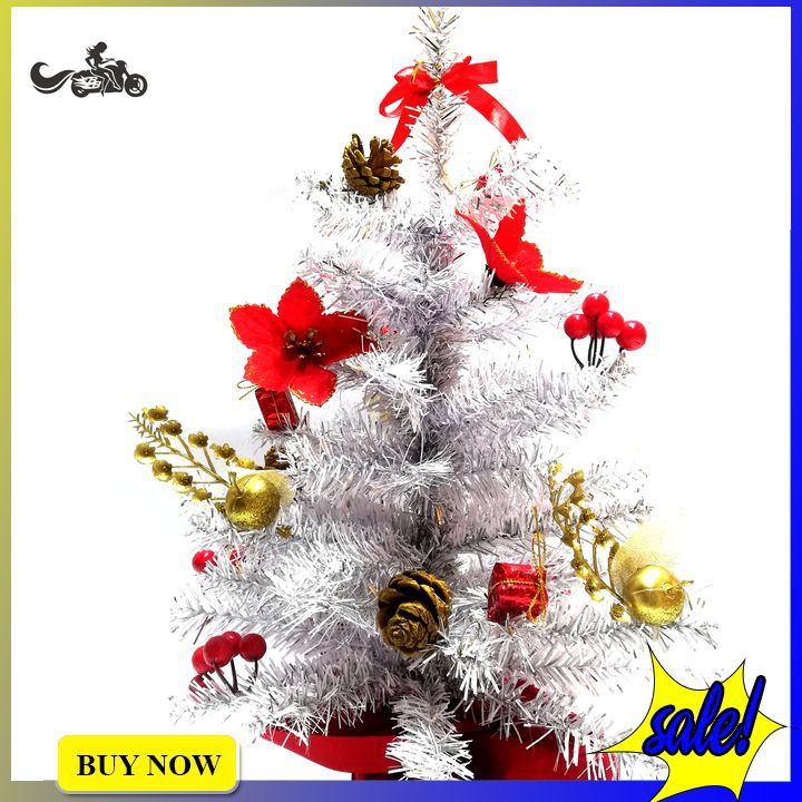 Cây thông noel trắng mini kèm phụ kiện trang trí siêu đáng yêu (hình thật shop chụp)