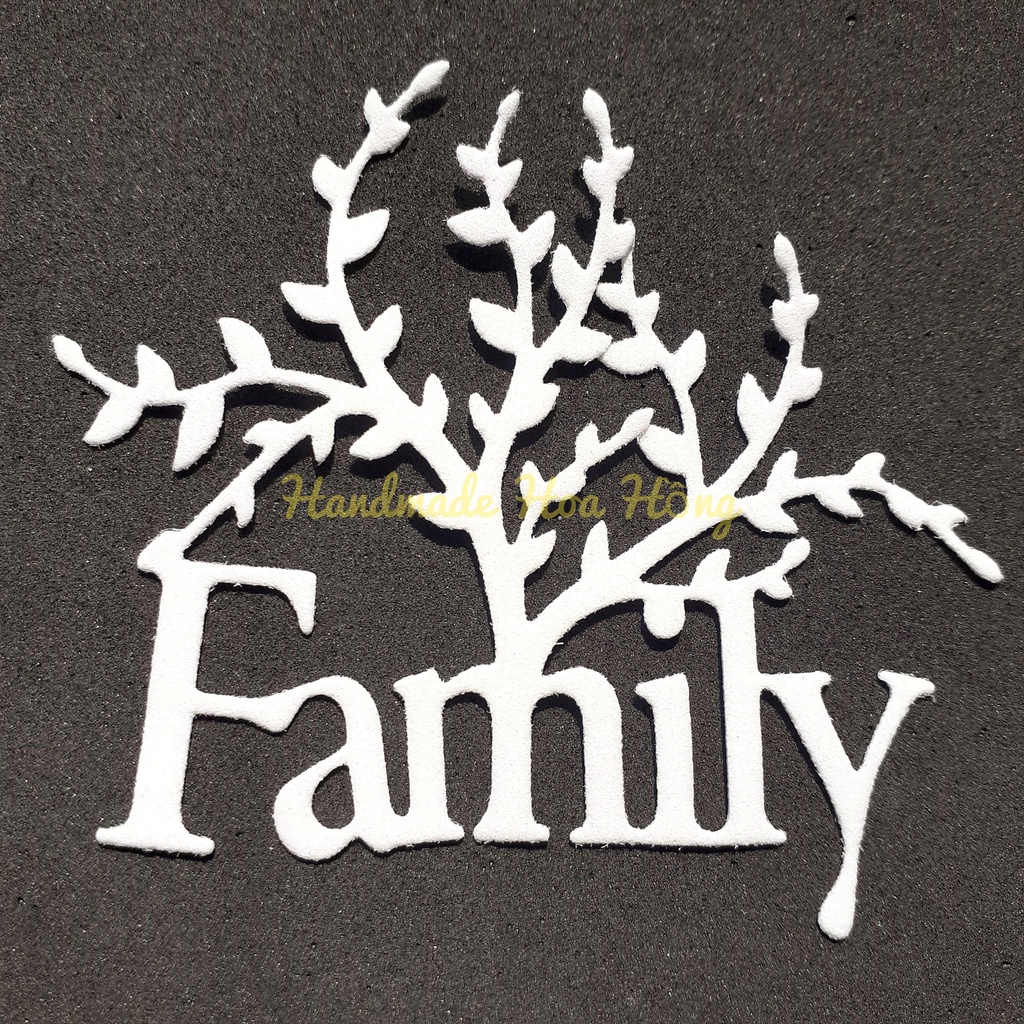 5 cây gia đình / Cây Family bằng giấy xốp, 8.5 x 7.5cm_ Xốp mầm non _ Hình làm thiệp, phong thư, bưu thiếp