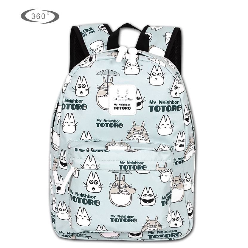 Ba Lô Đi Học In Hình Anime Totoro Neko Atsume Madara Attack on Titan Tokyo Ghoul