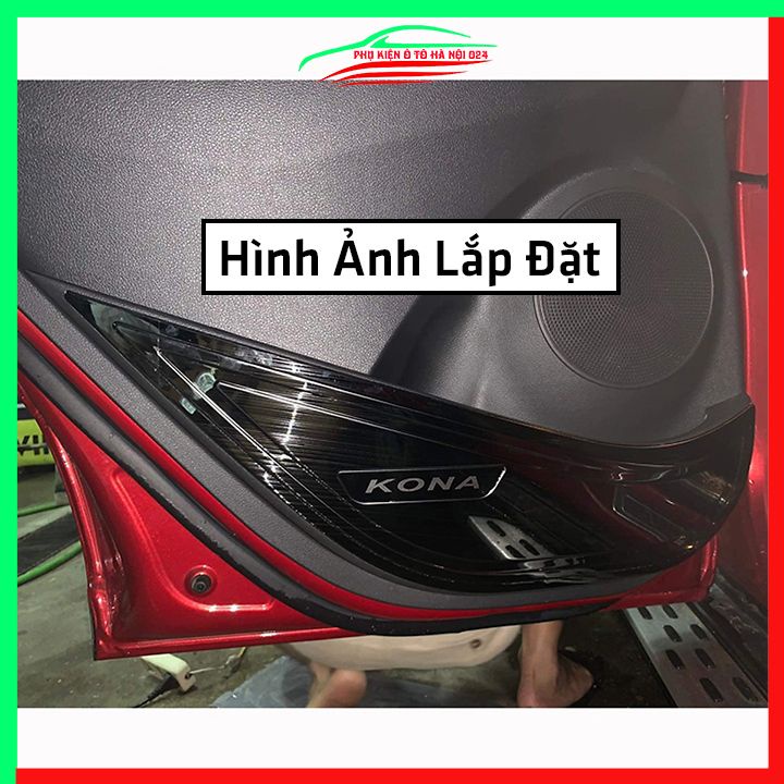 Bộ ốp tapli Kona 2018-2022 vân Titan chống xước va đập khi mở cửa và làm đẹp xe