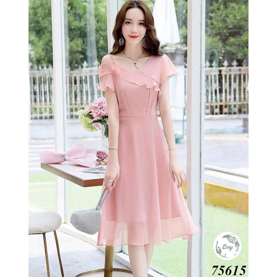 ĐẦM VOAN LỤA DỰ TIỆC NHẸ NHÀNG ĐỦ SIZE S,M,L,XL,XXL - 75615 | BigBuy360 - bigbuy360.vn
