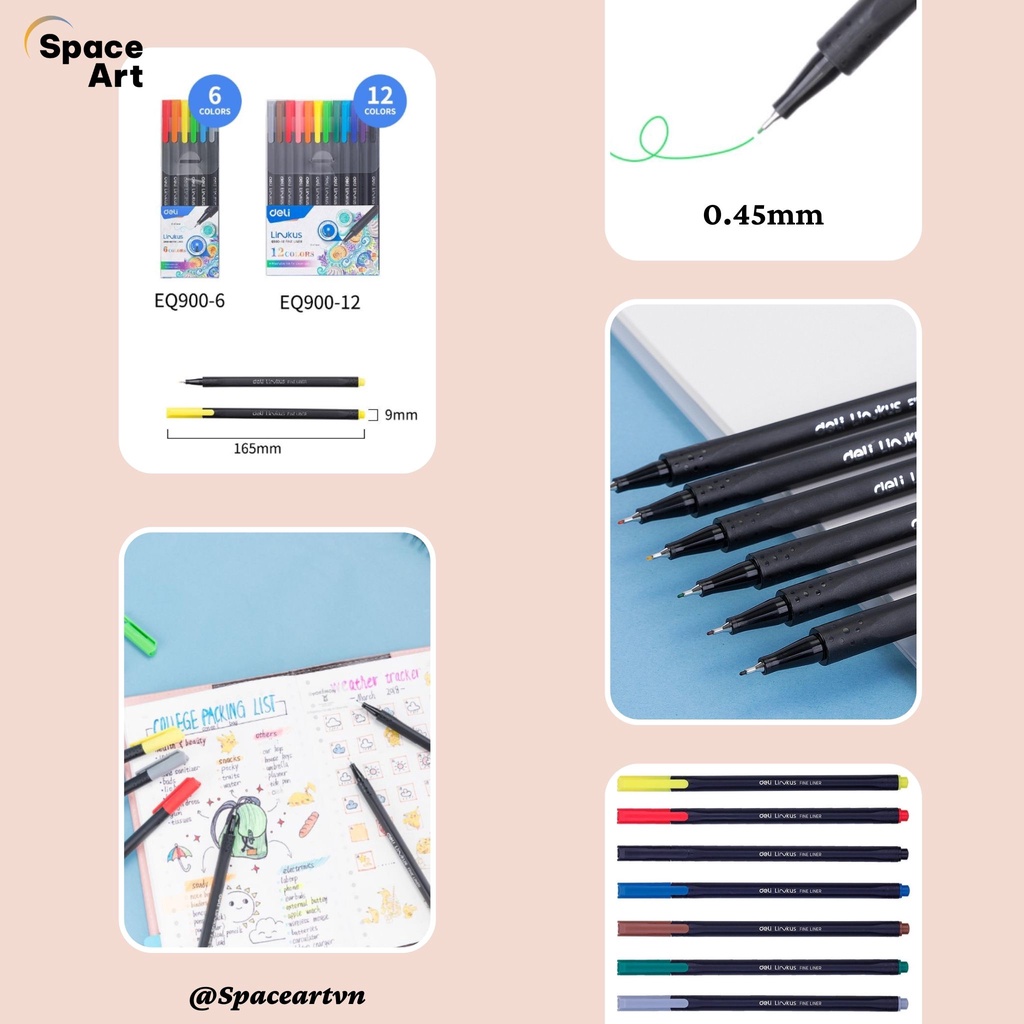 Bút Lông Kim Màu Fine Liner Linkus DELI