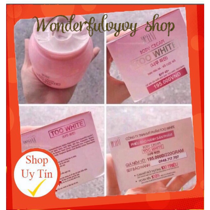 (CHÍNH HÃNG) - Kem Body Thu Thuỷ dưỡng trắng da toàn thân 220gr.