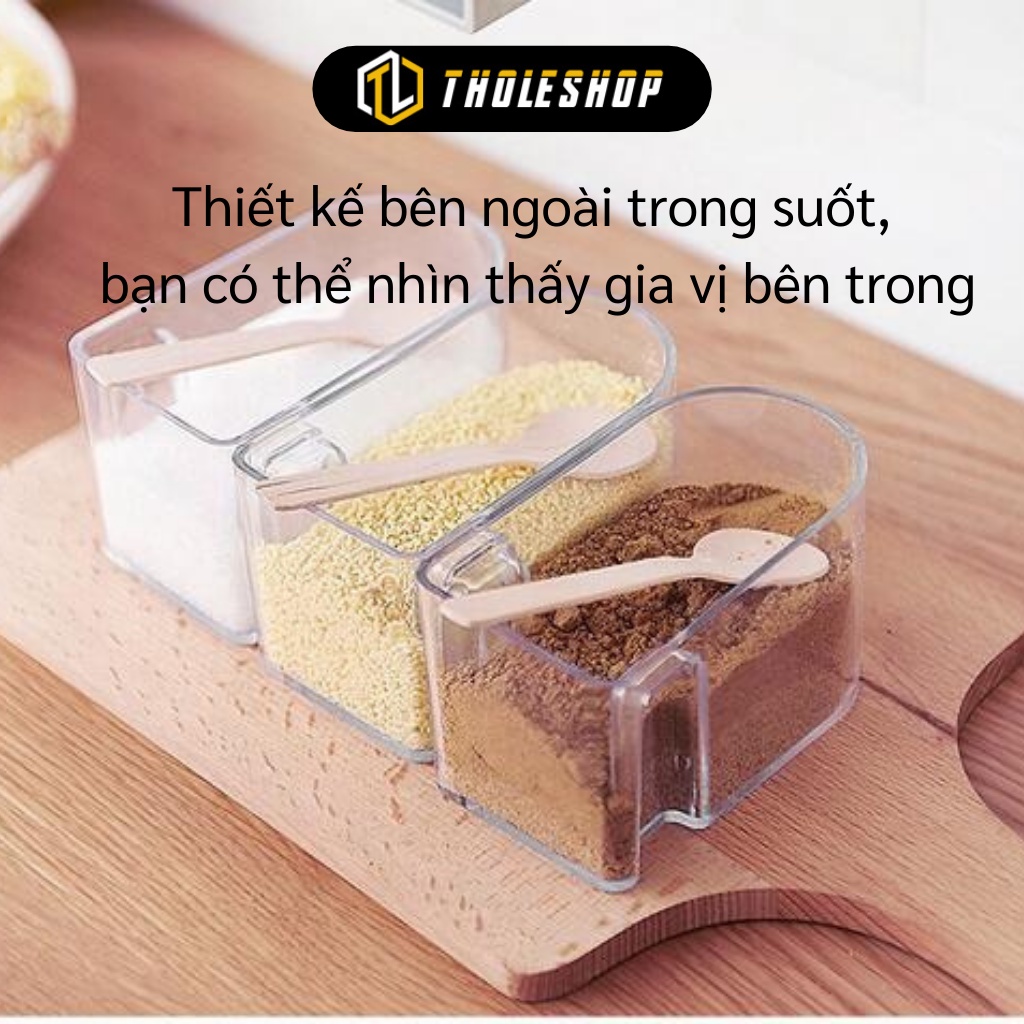 Hộp Đựng Gia Vị Treo Tường - Hũ Gia Vị Gắn Tường Đa Năng 4 Tầng Có Thể Xoay 6121