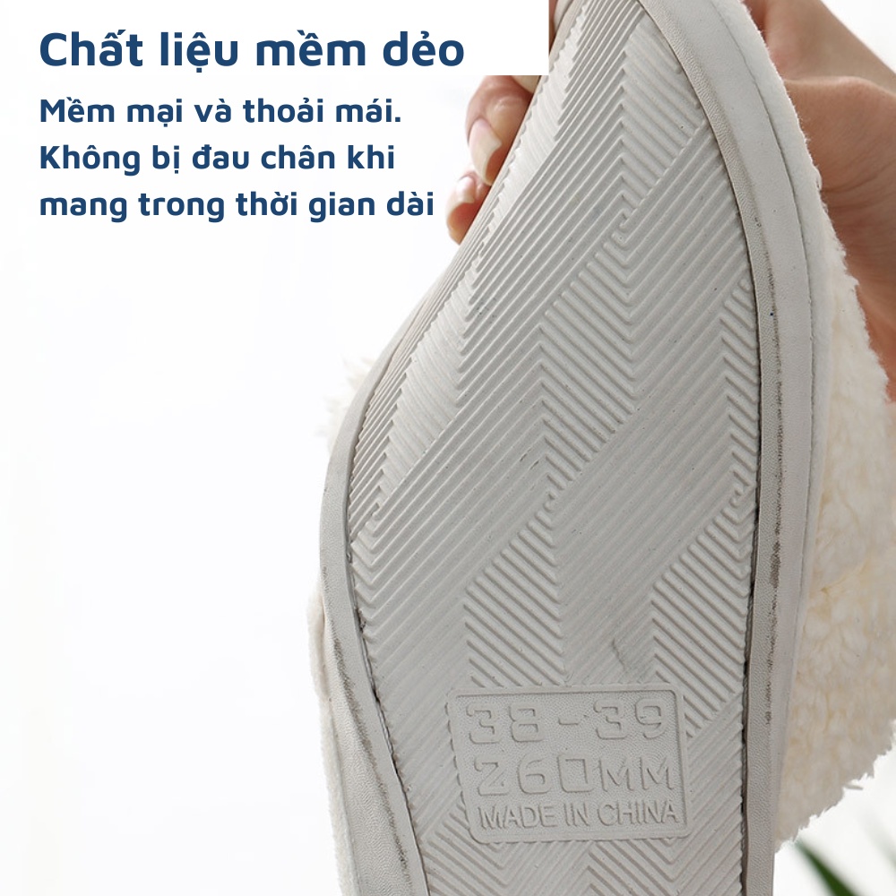 Dép bông đi trong nhà hình cún dễ thương ấm áp cho cả nam và nữ