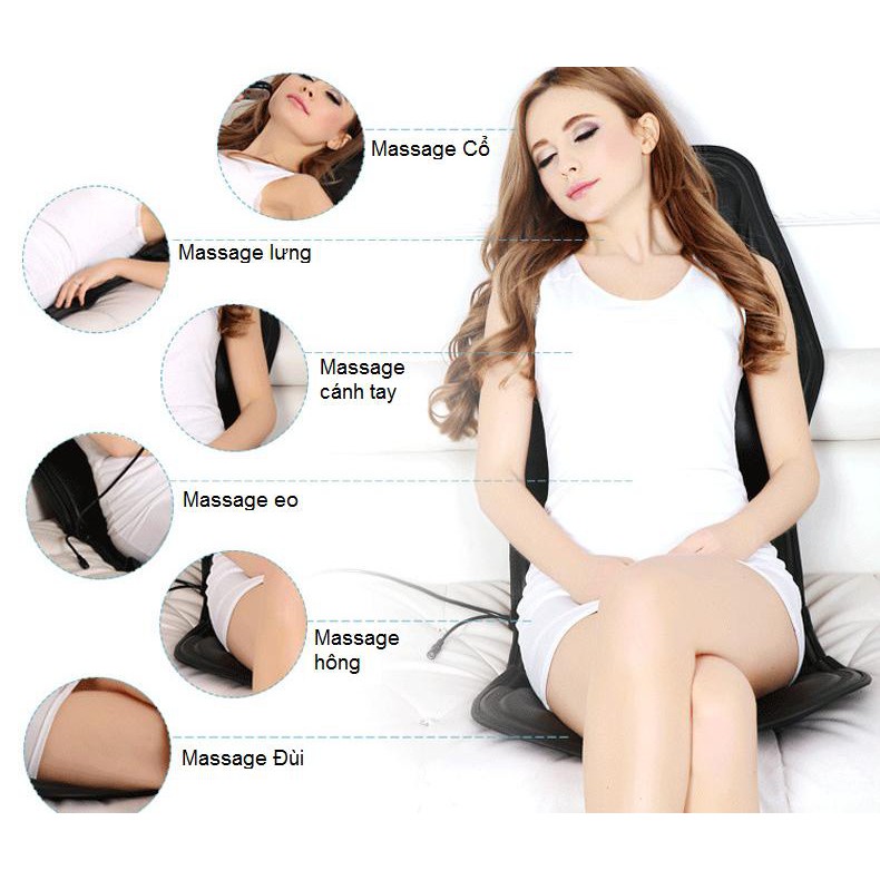 Đệm Ghế Massage 7 bi rung cắm tẩu oto, giảm cảm giác đau mỏi lưng khi lái xe nhiều giờ