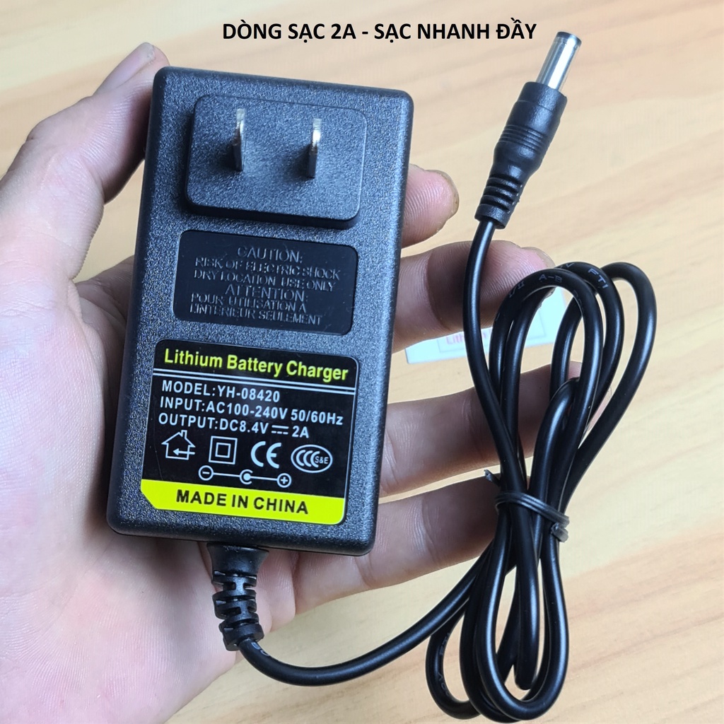 Sạc 2S 8.4V 2A. Sạc pin máy khoan và các khối pin 2S 7.2V - 8.4V. Sạc Lithium Lion 18650, dòng sạc 2 Ampe nhanh đầy LIMO