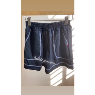 Quần short chỉ nổi harley unisex nữ 🌸 shorts đùi chạy viền dáng suông, thun trơn màu ulzzang 🌸