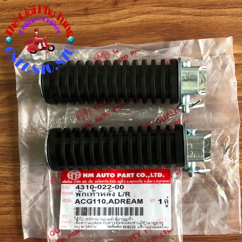 Bộ cao su gác chân sau Dream thái zin mới hàng nhập khẩu Thái Lan - 4310-022-00-TL