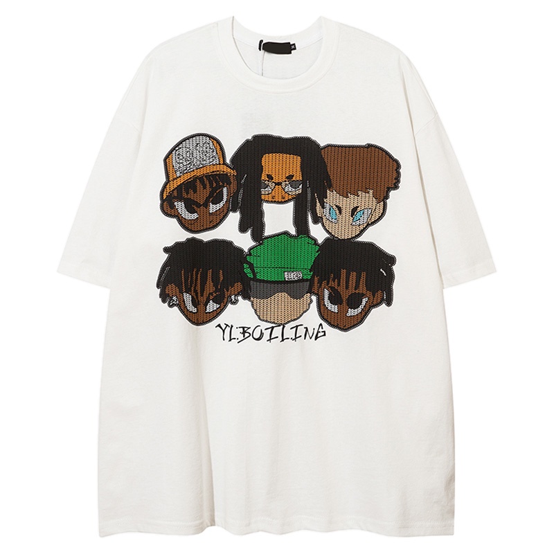 Áo Thun Cotton Tay Ngắn In Họa Tiết Phong Cách Hip hop Thời Trang Mùa Hè Cho Cặp Đôi