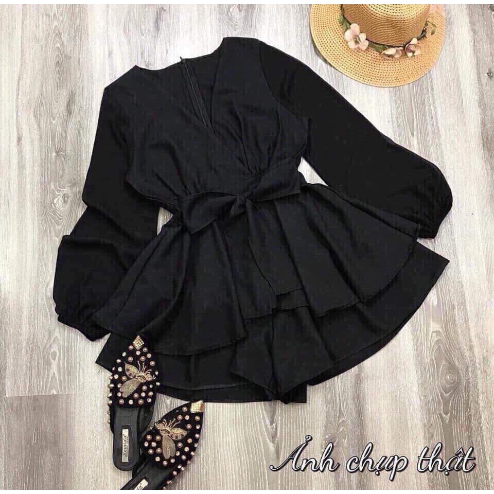 [ Mã FAMAYWA2 giảm 10K đơn 50K] GB đầm ngắn cát hàn kiểu tầng phối dây lưng kèm ảnh thật cuối | BigBuy360 - bigbuy360.vn