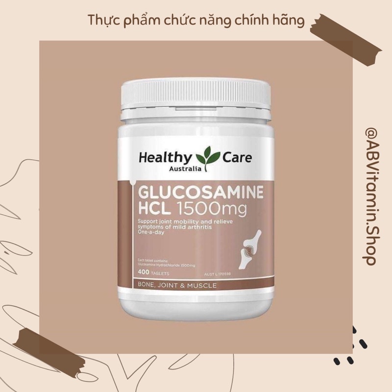 Viên bổ khớp Healthycare Glucosamine HCL 1500mg lọ 400 viên