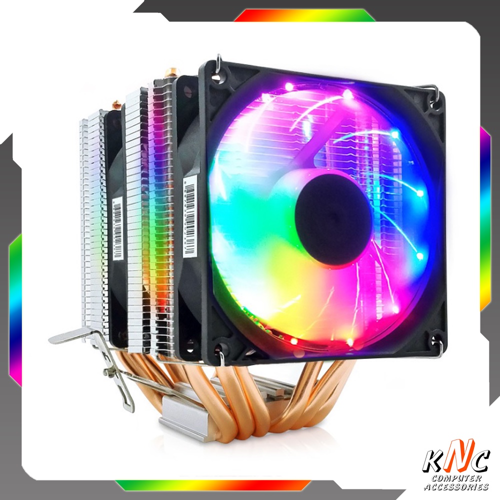 Quạt Tản Nhiệt CPU Coolmoon Snowman MX6 Led RGB Sáng Tĩnh 6 Ống Đồng - Hàng Fullbox