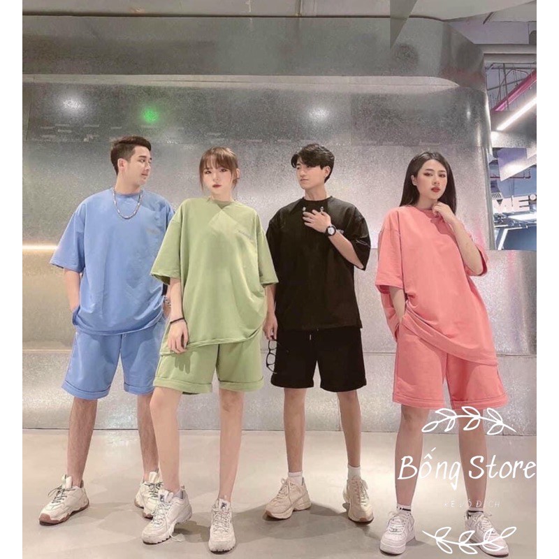 [RẺ VÔ ĐỊCH] Sét Bộ Thể Thao Nam Nữ full màu hot - Bộ trơn Thêu Chữ