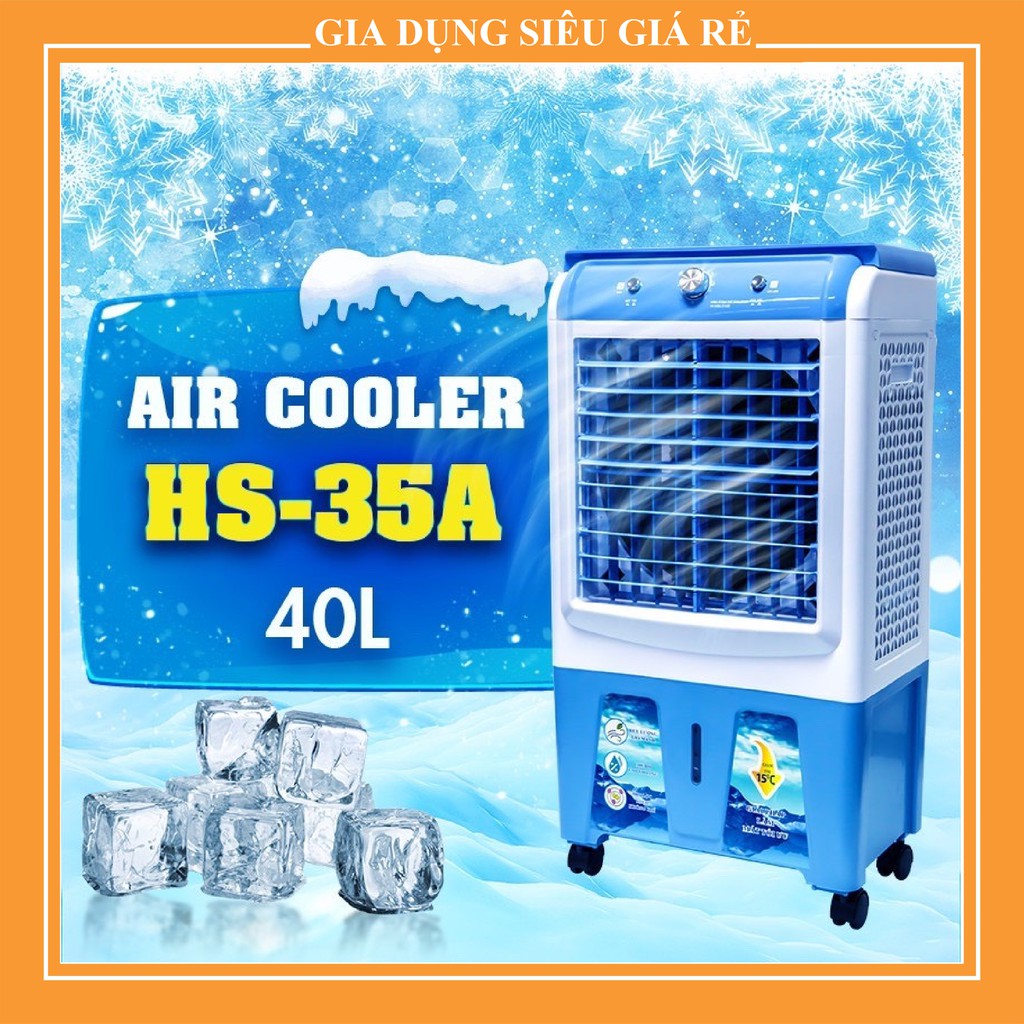 [ FREESHIP - DEAL SOCK ] QUẠT ĐIỀU HOÀ LÀM MÁT HƠI NƯỚC TẶNG 2 ĐÁ KHÔ CÓ BÁNH XE/ QUẠT ĐIỀU HOÀ HƠI NƯỚC HS-35A | BigBuy360 - bigbuy360.vn