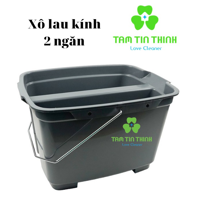 Xô lau kính 2 ngăn dụng cụ vệ sinh gương kính chuyên dụng Bạiyun