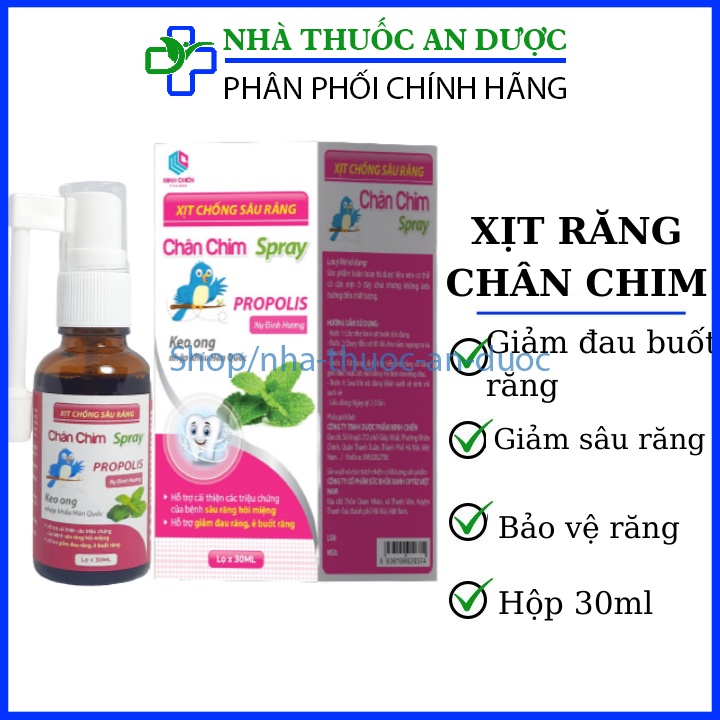 Xịt chống sâu răng Chân chim Spray - giảm đau răng , ê buốt (Lọ 30ml )
