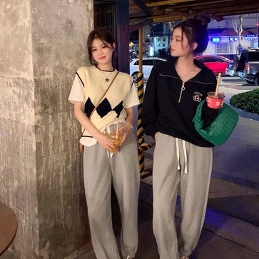 NZN Áo Dệt Kim Sát Nách Dáng Ngắn 2 Màu Lựa Chọn Phong Cách Hàn Quốc Cho Nữ