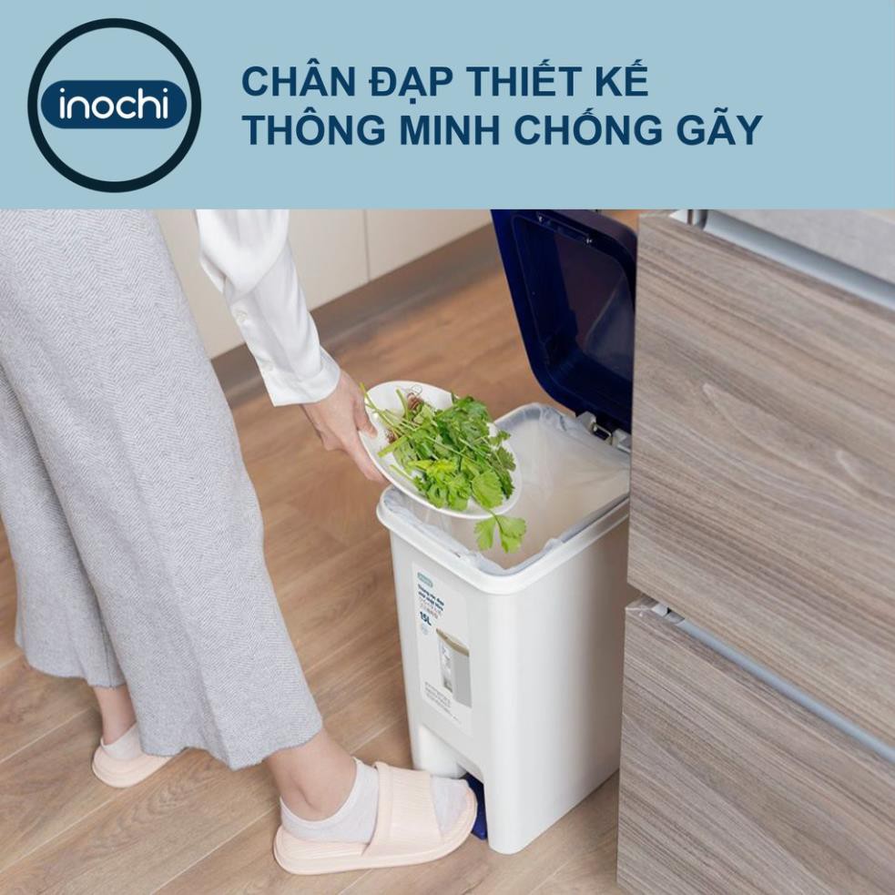 [ Có Lõi ]Thùng Rác Hiro Nhựa Đạp Chân Nắp Đậy Chữ Nhật INOCHI 15-20-30L Lít Làm Sọt Rác Văn Phòng Gia Đình TRAC15