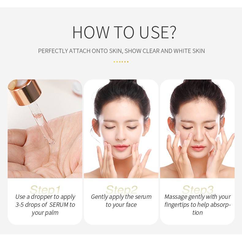 [Hàng mới về] Serum Laikou Chứa Hyaluronic Acid / Vitamin C / Tinh Chất Vàng 24k / Ốc Sên / Trà Xanh Giúp Làm Trắng Da