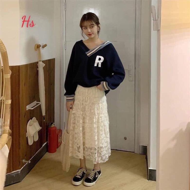 Áo Nỉ Nữ Dài Tay In Chữ Dáng Rộng 3 Màu  Dưới 70kg -  Cổ V Thun Phối Màu Chữ R G030 - HT STORE | BigBuy360 - bigbuy360.vn