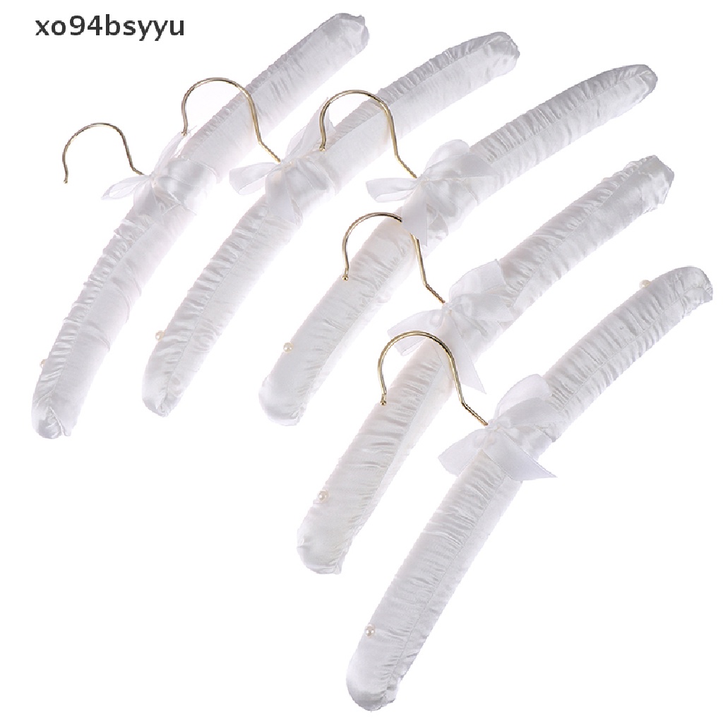 [Xo94Bsyu] 5 Móc Treo Quần Áo Bằng Satin Đệm Mềm Sang Trọng