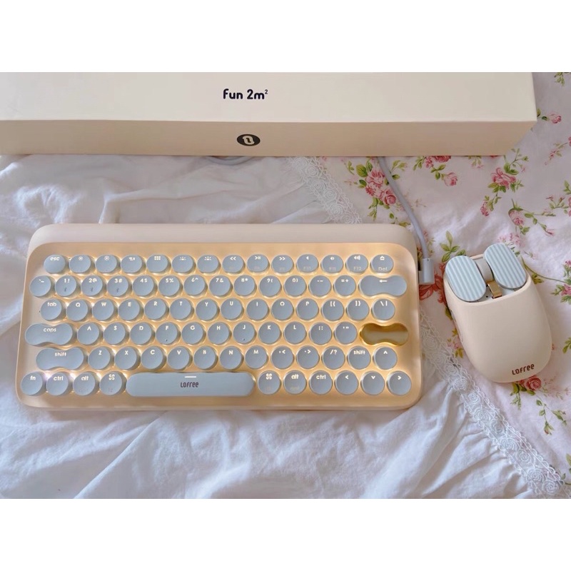 Bàn phím cơ không dây bluetooth Lofree màu trà sữa pastel chính hãng