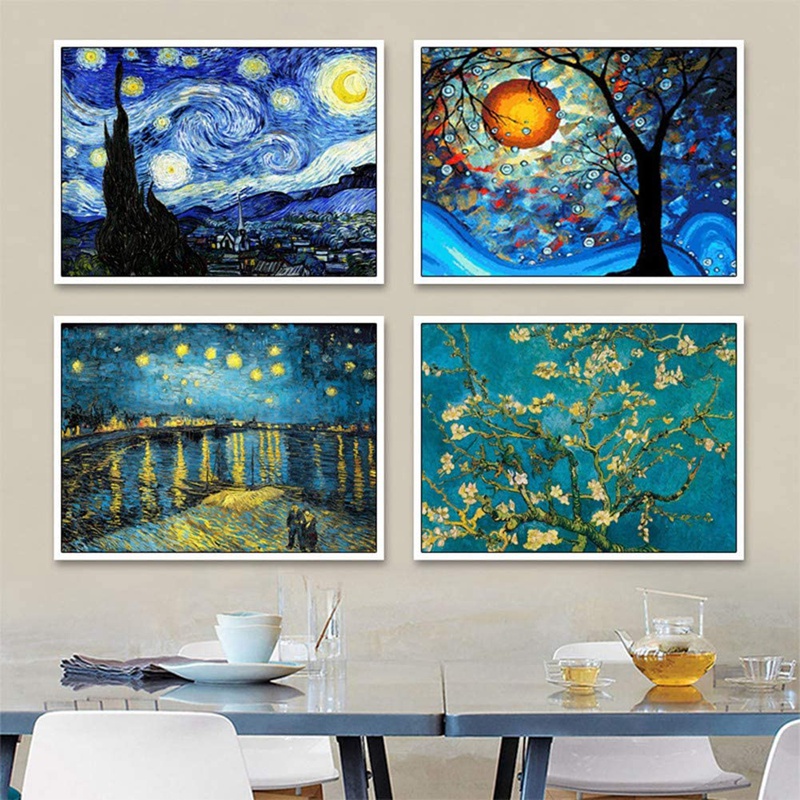DIY Diamond Painting Kits for Adults, Full Drill Crystal Rhinestone Painting Kit for Home Decoration Starry Night