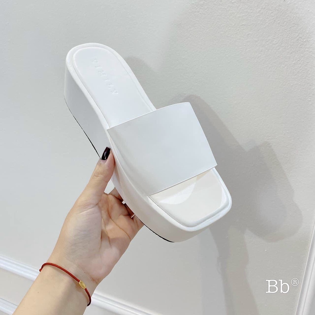 Dép quai ngang nữ cao gót 5cm êm chân chất liệu cao su đúc cực bền mã G8