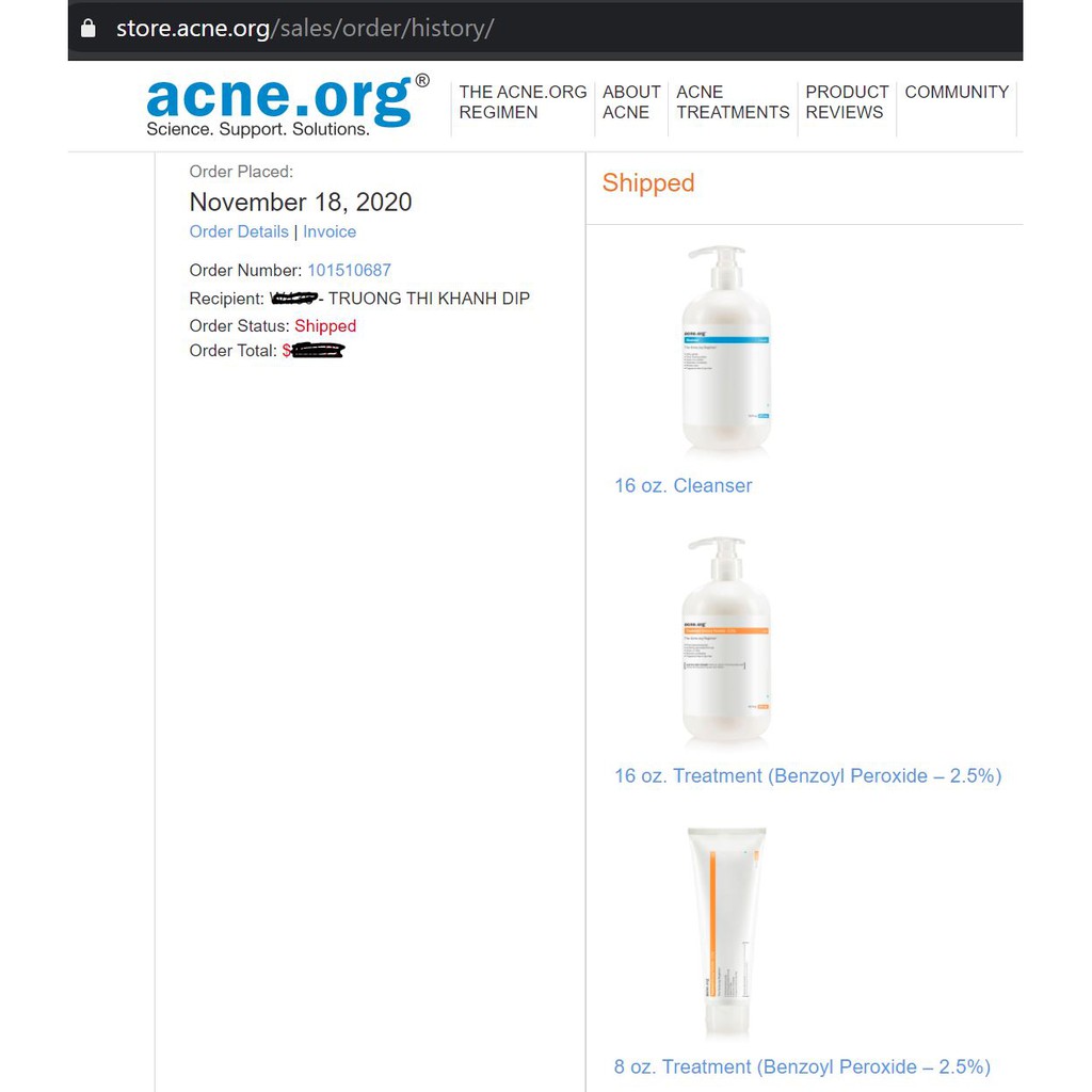 [full 8oz] Kem trị liệu Acne.org Treatment (Benzoyl Peroxide – 2.5%)