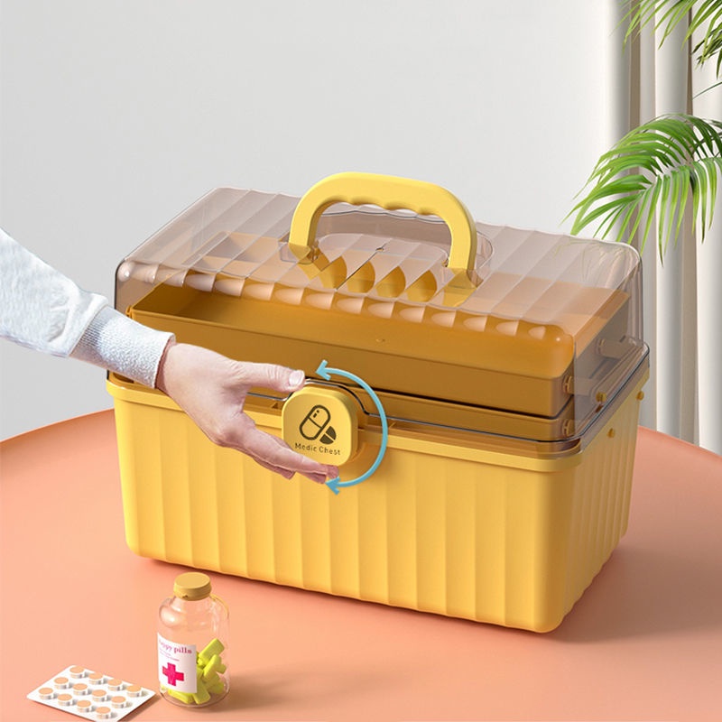 A - LIFE Hộp Đựng Thuốc Cỡ Lớn Nhiều Tầng Tiện Dụng Cho Gia Đình