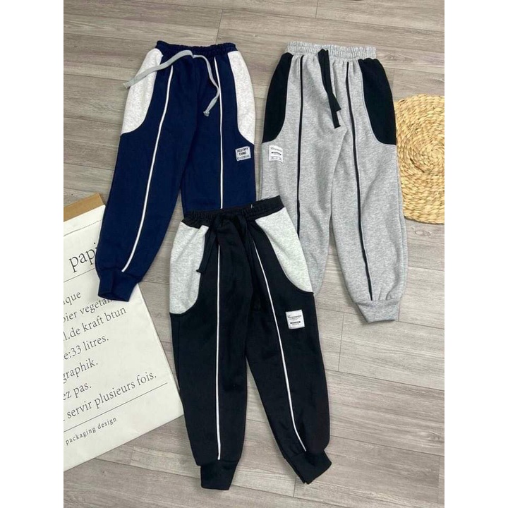 Combo 3 Quần nỉ bông cho bé trai- Quần nỉ thể thao cho bé trai từ 18-30kg- Quần nỉ bé trai Kidbabyonline K094