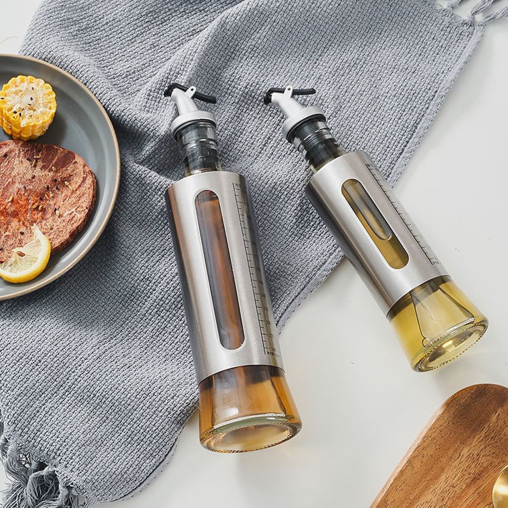 Chai đựng dầu ăn thủy tinh không chì,vỏ ngoài bọc thép chống rỉ hàng loại 1 cao cấp đảm bảo an toàn khi sử dụng | BigBuy360 - bigbuy360.vn